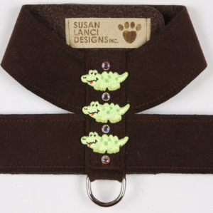 Susan Lanci Designs Embroidered Green Alligators Tinkie Harness